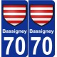 70 Bassigney coat of arms sticker plate stickers city