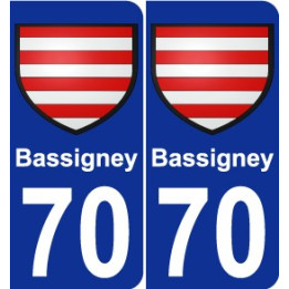 70 Bassigney escudo de armas de la etiqueta engomada de la placa de pegatinas de la ciudad