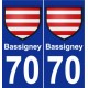 70 Bassigney coat of arms sticker plate stickers city