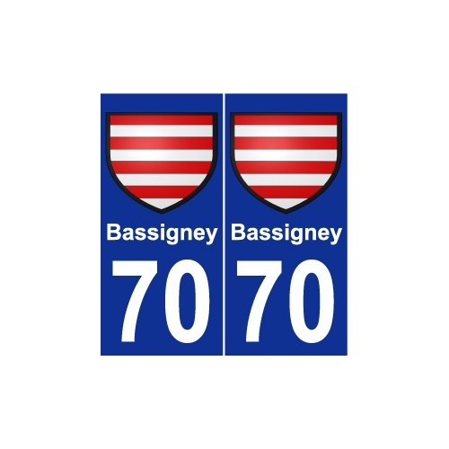 70 Bassigney escudo de armas de la etiqueta engomada de la placa de pegatinas de la ciudad