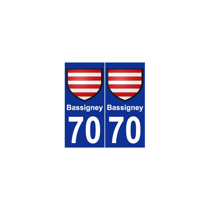 70 Bassigney escudo de armas de la etiqueta engomada de la placa de pegatinas de la ciudad