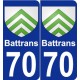 70 Battrans escudo de armas de la etiqueta engomada de la placa de pegatinas de la ciudad