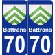 70 Battrans coat of arms sticker plate stickers city