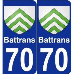 70 Battrans escudo de armas de la etiqueta engomada de la placa de pegatinas de la ciudad