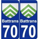 70 Battrans blason autocollant plaque stickers ville