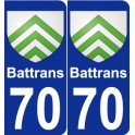 70 Battrans coat of arms sticker plate stickers city