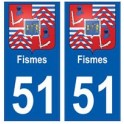 51 Fismes blason autocollant plaque stickers ville