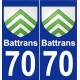 70 Battrans escudo de armas de la etiqueta engomada de la placa de pegatinas de la ciudad