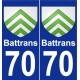 70 Battrans coat of arms sticker plate stickers city