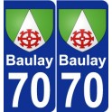 70 Baulay escudo de armas de la etiqueta engomada de la placa de pegatinas de la ciudad