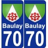 70 Baulay blason autocollant plaque stickers ville