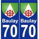 70 Baulay blason autocollant plaque stickers ville