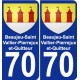 70 Beaujeu-Saint-Vallier-Pierrejux-et-Quitteur blason autocollant plaque stickers ville