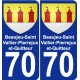 70 Beaujeu-Saint-Vallier-Pierrejux-et-Quitteur stemma adesivo piastra adesivi città