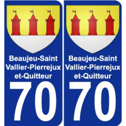 70 Beaujeu-Saint-Vallier-Pierrejux-et-Quitteur wappen aufkleber typenschild aufkleber stadt