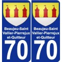 70 Beaujeu-Saint-Vallier-Pierrejux-et-Quitteur blason autocollant plaque stickers ville