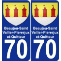 70 Beaujeu-Saint-Vallier-Pierrejux-et-Quitteur wappen aufkleber typenschild aufkleber stadt