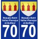 70 Beaujeu-Saint-Vallier-Pierrejux-et-Quitteur blason autocollant plaque stickers ville