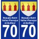 70 Beaujeu-St-Vallier-Pierrejux-Quitteur wappen aufkleber typenschild aufkleber stadt