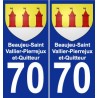 70 Beaujeu-St-Vallier-Pierrejux-Quitteur wappen aufkleber typenschild aufkleber stadt