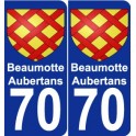 70 Beaumotte-Aubertans blason autocollant plaque stickers ville