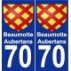 70 Beaumotte-Aubertans blason autocollant plaque stickers ville