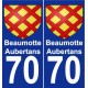 70 Beaumotte-Aubertans coat of arms sticker plate stickers city