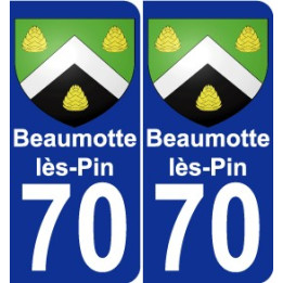 70 Beaumotte-lès-Pin escudo de armas de la etiqueta engomada de la placa de pegatinas de la ciudad