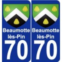 70 Beaumotte-lès-Pin coat of arms sticker plate stickers city