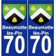 70 Beaumotte-lès-Pin blason autocollant plaque stickers ville