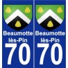 70 Beaumotte-lès-Pin blason autocollant plaque stickers ville