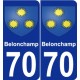70 Belonchamp coat of arms sticker plate stickers city