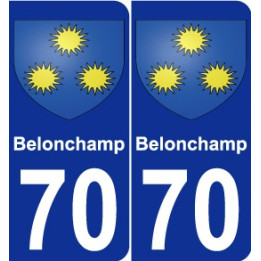 70 Belonchamp escudo de armas de la etiqueta engomada de la placa de pegatinas de la ciudad