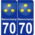 70 Belonchamp coat of arms sticker plate stickers city
