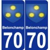 70 Belonchamp blason autocollant plaque stickers ville