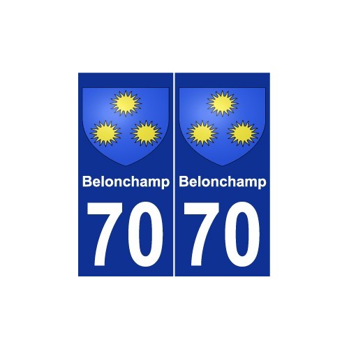 70 Belonchamp escudo de armas de la etiqueta engomada de la placa de pegatinas de la ciudad