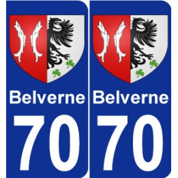 70 Belverne coat of arms sticker plate stickers city