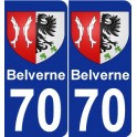 70 Belverne blason autocollant plaque stickers ville