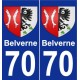 70 Belverne blason autocollant plaque stickers ville