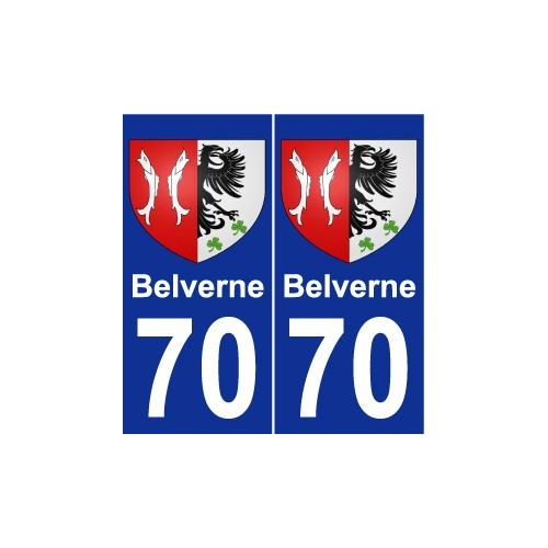 70 Belverne coat of arms sticker plate stickers city