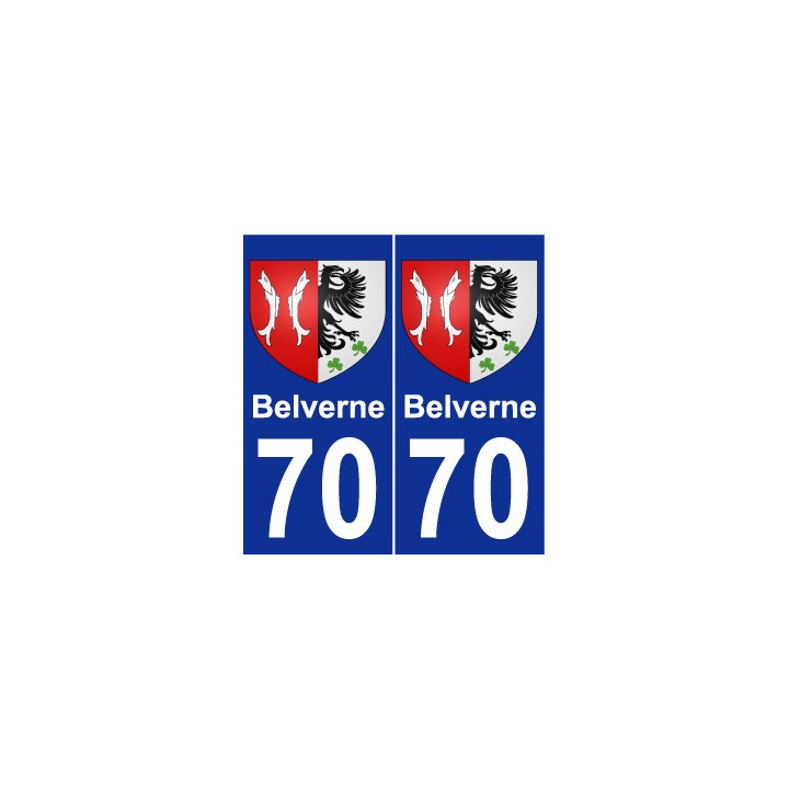 70 Belverne blason autocollant plaque stickers ville