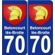 70 Betoncourt-lès-Brotte blason autocollant plaque stickers ville