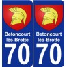 70 Betoncourt-lès-Brotte blason autocollant plaque stickers ville
