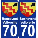 70 Bonnevent-Velloreille stemma adesivo piastra adesivi città