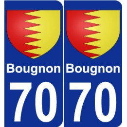 70 Bougnon escudo de armas de la etiqueta engomada de la placa de pegatinas de la ciudad