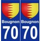 70 Bougnon escudo de armas de la etiqueta engomada de la placa de pegatinas de la ciudad