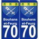 70 Bouhans-et-Feurg stemma adesivo piastra adesivi città
