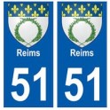 51 Reims stemma adesivo piastra adesivi città