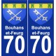 70 Bouhans-et-Feurg stemma adesivo piastra adesivi città