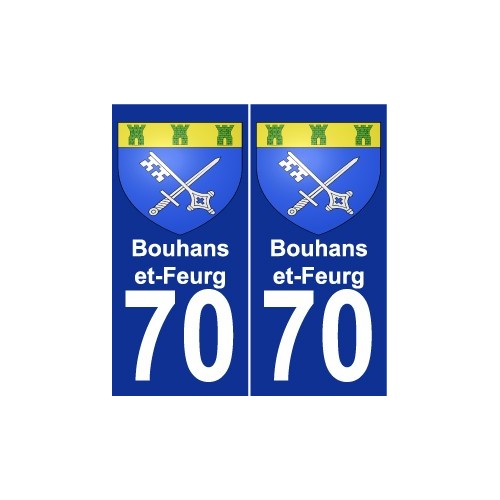 70 Bouhans-et-Feurg coat of arms sticker plate stickers city